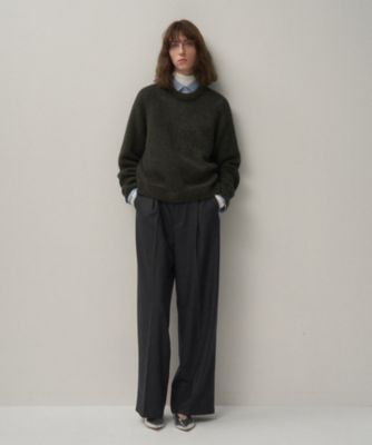 ATON (Women/Men)/エイトン MERINO COLLEGE FLANNEL タックワイドパンツ(PRAGGW0901) グレー パンツ・ズボン【三越伊勢丹/公式】