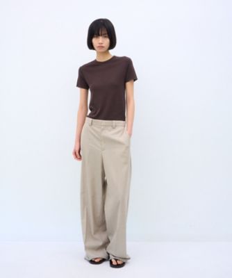 WOOL SILK TWILL ｜ タックレスワイドパンツ