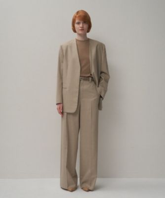 WOOL SILK TWILL ｜ タックレスワイドパンツ