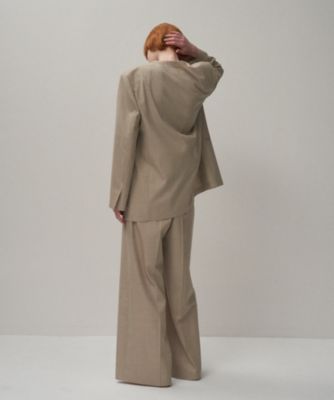 WOOL SILK TWILL ｜ タックレスワイドパンツ