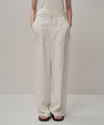 ＜ATON (Women/Men)＞ＬＩＮＥＮ　ＴＷＩＬＬ　｜　ベイカーパンツ（ＰＲＡＧＬＭ０３０４）