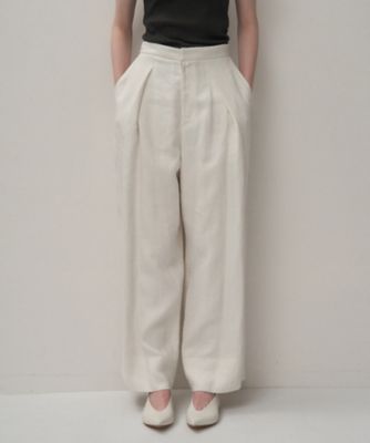 ＜ATON (Women/Men)＞ＬＩＮＥＮ　ＴＷＩＬＬ　｜　タックイージーパンツ（ＰＲＡＧＬＭ０３０５）