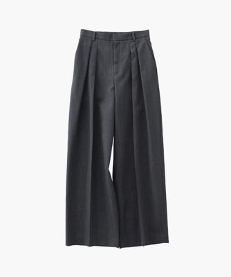 ＜ATON (Women/Men)＞ＷＯＯＬ　ＧＡＢＡＲＤＩＮＥ　｜　タックワイドパンツ（ＰＲＡＧＮＭ０２１４）