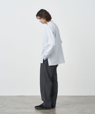 ATON 白SILK LINEN エイトン　ワイドカジュアルワークパンツ ATON(エイトン)のNATURAL DYED SILK TWILL | イージーワイド