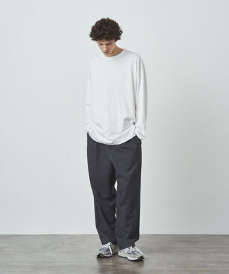 ATON SHRINK FLANNEL | WIDE EASY PANTS - スラックス
