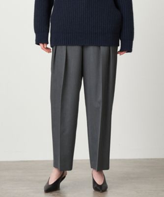 ＜ATON (Women/Men)＞ＷＯＯＬ　ＧＡＢＡＲＤＩＮＥ　｜　ワイドツータックパンツ（ＰＲＡＧＳＷ０８０７）