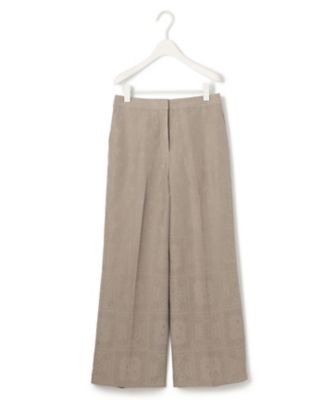 日本製・洗える】ペイズリーレノクロス ワイドストレートパンツ