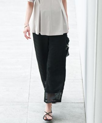 ＜ICB L (Women/大きいサイズ)＞スクエアチェックレノクロス　ワイドストレートパンツ（ＰＲＣＭＧＭ０６０２）