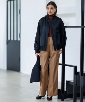 洗える】T／Wブロード ワイドストレートパンツ