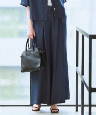 ＜ICB L (Women/大きいサイズ)＞ナチュラルソフトデニム　タックワイドパンツ（ＰＲＣＭＬＭ０５０３）
