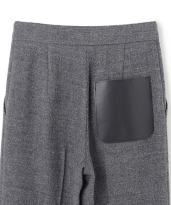 MILLAM ／ フェイクレザーパッチワイドパンツ