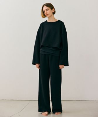 【ＢＥＩＧＥ、ｅｃｒｕ／ＷＥＢ限定・洗える】ＬＯＯＰ　ＢＡＣＫ　／　コットンワイドストレートパンツ（ＰＲＣＷＣＷ０３５０）