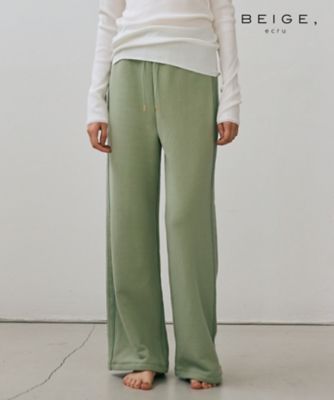 【SALE】BEIGE， (Women)/ベイジ【BEIGE、ecru/WEB限定・洗える】LOOP BACK/コットンワイドストレートパンツ(PRCWCW0350) 062_ライトグ..