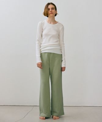 【ＢＥＩＧＥ、ｅｃｒｕ／ＷＥＢ限定・洗える】ＬＯＯＰ　ＢＡＣＫ　／　コットンワイドストレートパンツ（ＰＲＣＷＣＷ０３５０）