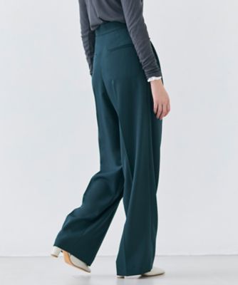 洗える】STEVIA ／ ウール混タックワイドパンツ