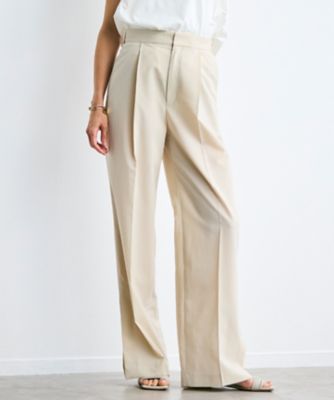 BEIGE， (Women)/ベイジ【洗える/接触冷感/速乾/UVケア対応・Precious 9月号掲載】BATEAU/イージーウエストサイドスリットタックパンツ(PRCW 033_ベージュ パンツ・ズボン【三越伊勢丹/公式】