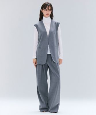 K*n様 【新品】 エキパージュ ベルトレス パンツ リネン ウール ホワイト セットアップ対応・洗える】ZEPHYR ／ ウールライクタック