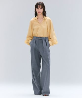 25年　ベイジ　洗える　ZEPHYR / ウールライクタックベルトワイドパンツ セットアップ対応・洗える・Precious 10月号掲載