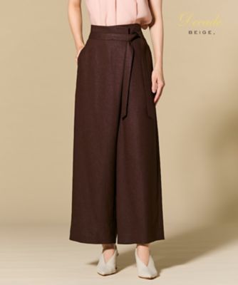 ＜BEIGE， (Women)＞ＣＡＲＯＬＥ　／　リネンライクラップワイドパンツ（ＰＲＣＷＧＭ０７３１）