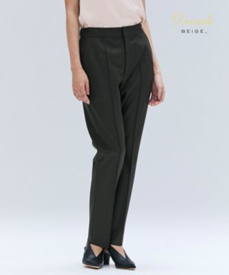 BEIGE， (Women)/ベイジ CORBY/ウールピンタックバックサイドゴムパンツ(PRCWGW0731) 054_カーキ パンツ・ズボン【三越伊勢丹/公式】