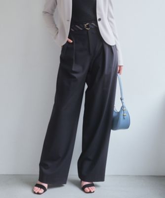 ZEPHYR ／ ベルト付き 2タックワイドパンツ