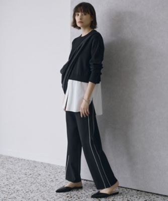 洗える】シンセティックダブルフェイス ニットトラックパンツ