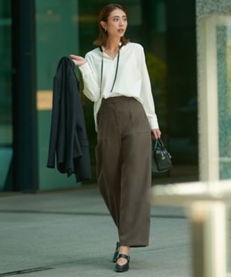 洗える】ストレッチピーチツイル バレルパンツ（PRCYGA0315