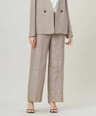 ＜ICB (Women)＞【日本製・洗える】ペイズリーレノクロス　ワイドストレートパンツ（ＰＲＣＹＧＭ０４１３）