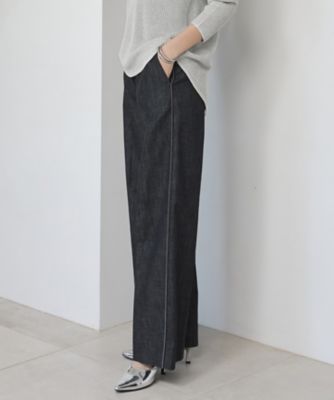 ＜ICB (Women)＞【洗える】　コットンリアクティブデニム　ワイドストレートパンツ（ＰＲＣＹＧＳ０２１０）