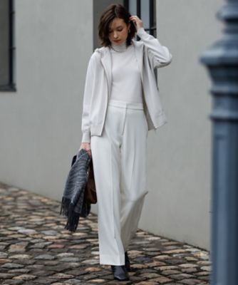 洗える】 トリアセボディシェルピーチ ワイドパンツ