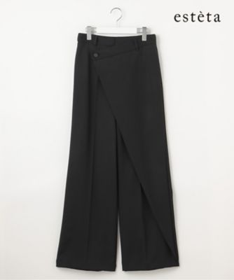 esteta (Women)/エステータ 【エステータ】ウールギャバジン ワイド ラップパンツ(PRH6CW0924)