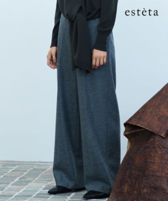 ＜esteta (Women)＞【エステータ】ウールツイルジャージー　ワイドパンツ（ＰＲＨ６ＧＷ０９４５）