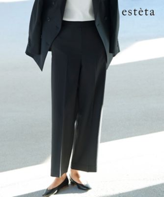 ＜esteta (Women)＞【エステータ】ライトダブルクロス　ワイドパンツ（ＰＲＨ６ＬＳ０９２１）