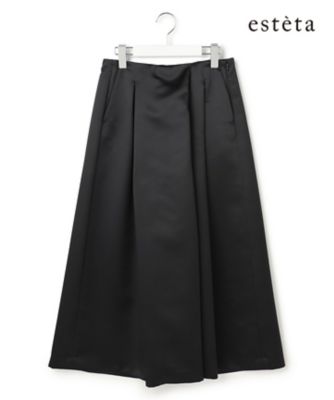 ＜esteta (Women)＞【エステータ】フォルムサテン　キュロットパンツ（ＰＲＨ６ＬＳ０９２８）