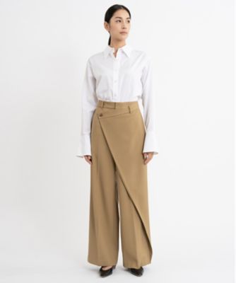 エステータ】ウールギャバジン ワイド ラップパンツ