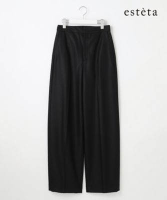esteta (Women)/エステータ 大きいサイズ ウールツイルジャージー ワイドパンツ(PRH7GW0945) 005_クロ パンツ・ズボン【三越伊勢丹/公式】