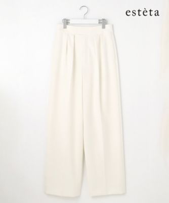 ＜esteta (Women)＞【エステータ】コットンダブルクロス　ワイドシルエットパンツ（ＰＲＨ８ＣＭ０９３５）