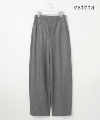＜esteta (Women)＞【エステータ】ウールツイルジャージー　ワイドパンツ（ＰＲＨ８ＧＷ０９４５）