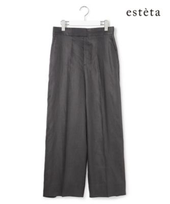 ＜esteta (Women)＞【エステータ】チンツリネン　ストレート　ワイドパンツ（ＰＲＨ８ＬＭ０９４１）