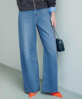 【送料無料】23区 L (Women/大きいサイズ)/ニジュウサンク エル【SLOW/一部店舗限定】LIGHT DENIM バレルワイド パンツ(PRS1GM0930) 074_ダルブルー パンツ・ズボン【三越伊勢丹/公式】