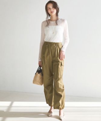 SLOW／一部店舗限定】ハイカウントギャバ パラシュート カーゴ