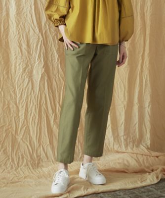 23区 S (Women/小さいサイズ)/ニジュウサンク エス【SLOW/洗える】バックサテンストレッチ ベイカーパンツ(PRS2SM0931) 054_カーキ パンツ・ズボン【三越伊勢丹/公式】