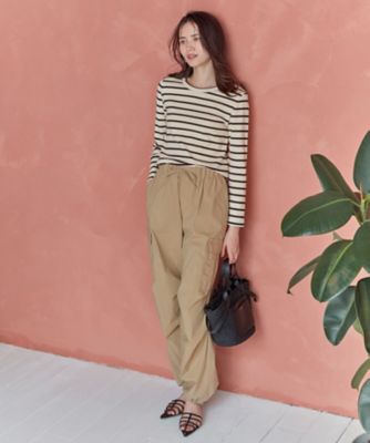 オンワード樫山23区SLOWミリタリーストレッチタフタカーゴパンツ SLOW／好評につき新色追加】ミリタリーストレッチタフタ