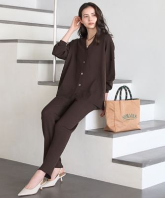 SLOW／一部店舗限定】ホールガーメント リブニット パンツ