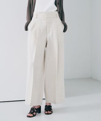 ＜uncrave (Women)＞再生繊維（セルロース）ライトリネン　ワイドトラウザー（ＰＲＵＶＬＳ０３０５）