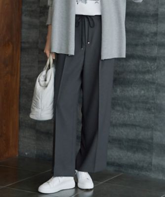 ＜自由区 S (Women/小さいサイズ)＞【洗える】ツイステッドダブルクロスワイドストレート　パンツ（ＰＲＷ７ＣＷ０４１４）