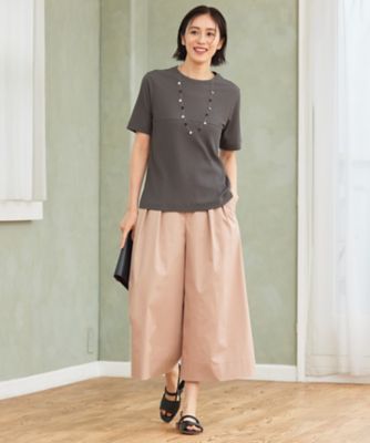 カタログ掲載・洗える】タックガウチョ パンツ（PRWMCA0010