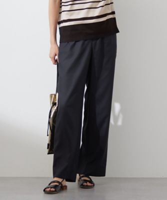 ＜自由区 (Women)＞【カタログ掲載・洗える】フルダルスパンマイクロピーチワイドストレート　パンツ（ＰＲＷＭＣＡ０１０８）