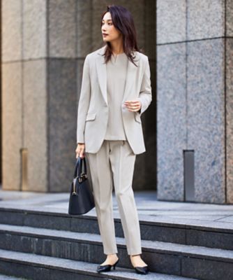 セットアップ対応・洗える】トリアセダブルクロステーパード パンツ