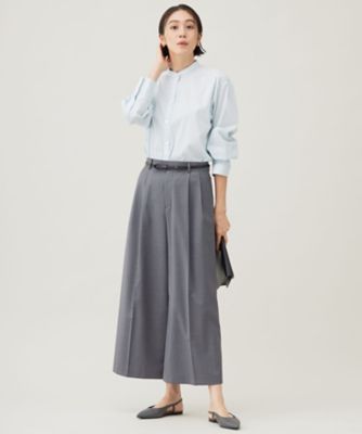 洗える】TWラチネストレッチワイドクロップド パンツ